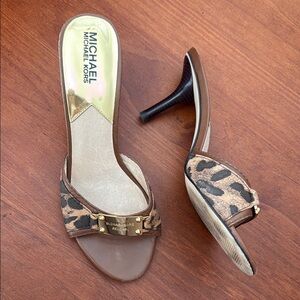 Michael Kors Brown Leopard Print Women's Heels